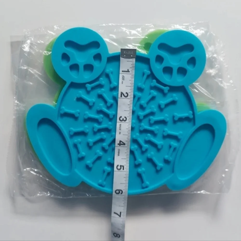 Dog Lick mat Fort anxiety Dog Lick pad feeder set two Green‎ blue